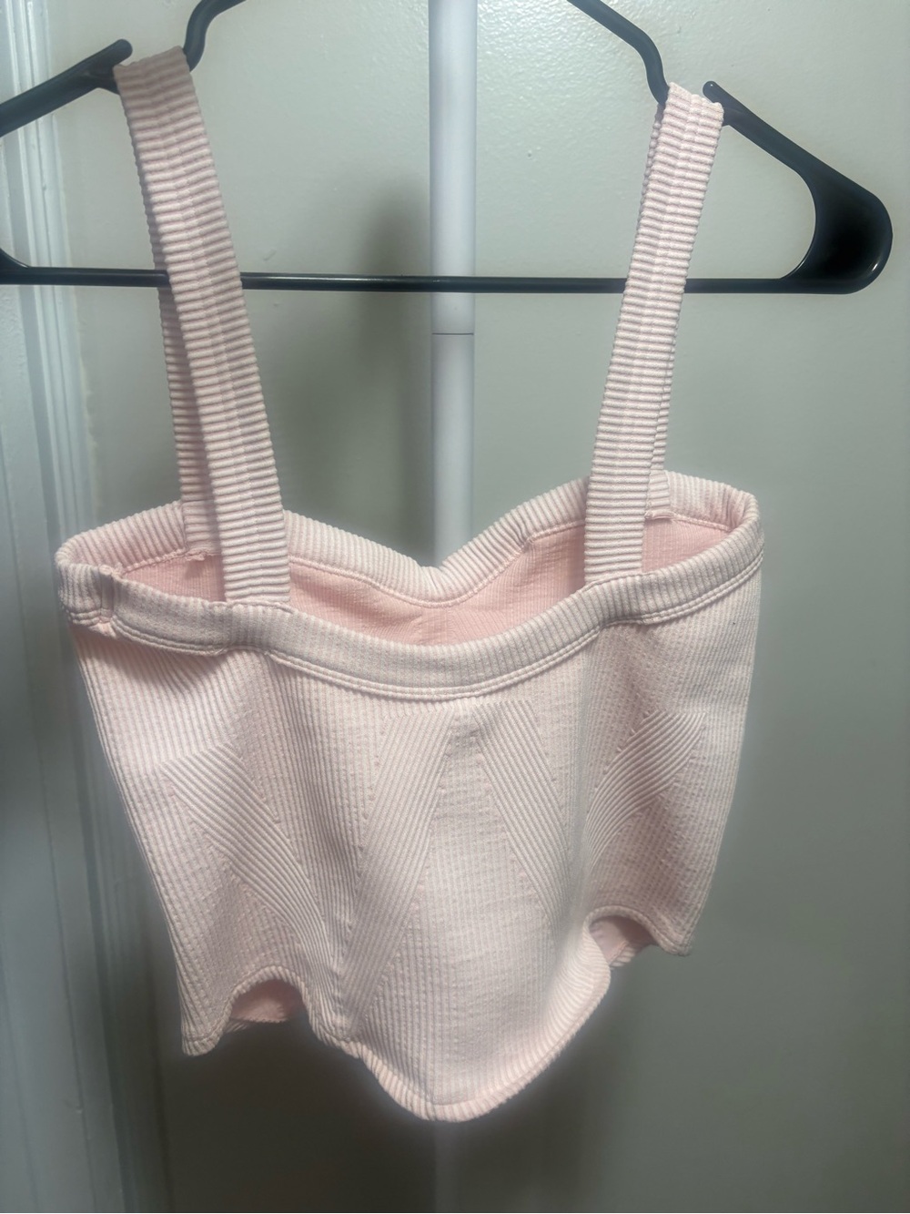 Free People Light Pink Ribbed Cropped Tank - Picture 2 of 5